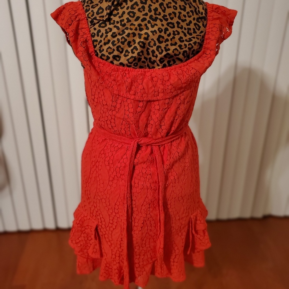 19 Copper Red Halter Ruffle Dress - Picture 2 of 2